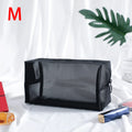 1PC Travel Black Mesh Cosmetic Bag Zipper Makeup Bag For Women Wash Toiletry Bag Makeup Organizer Portable Storage Pouch
