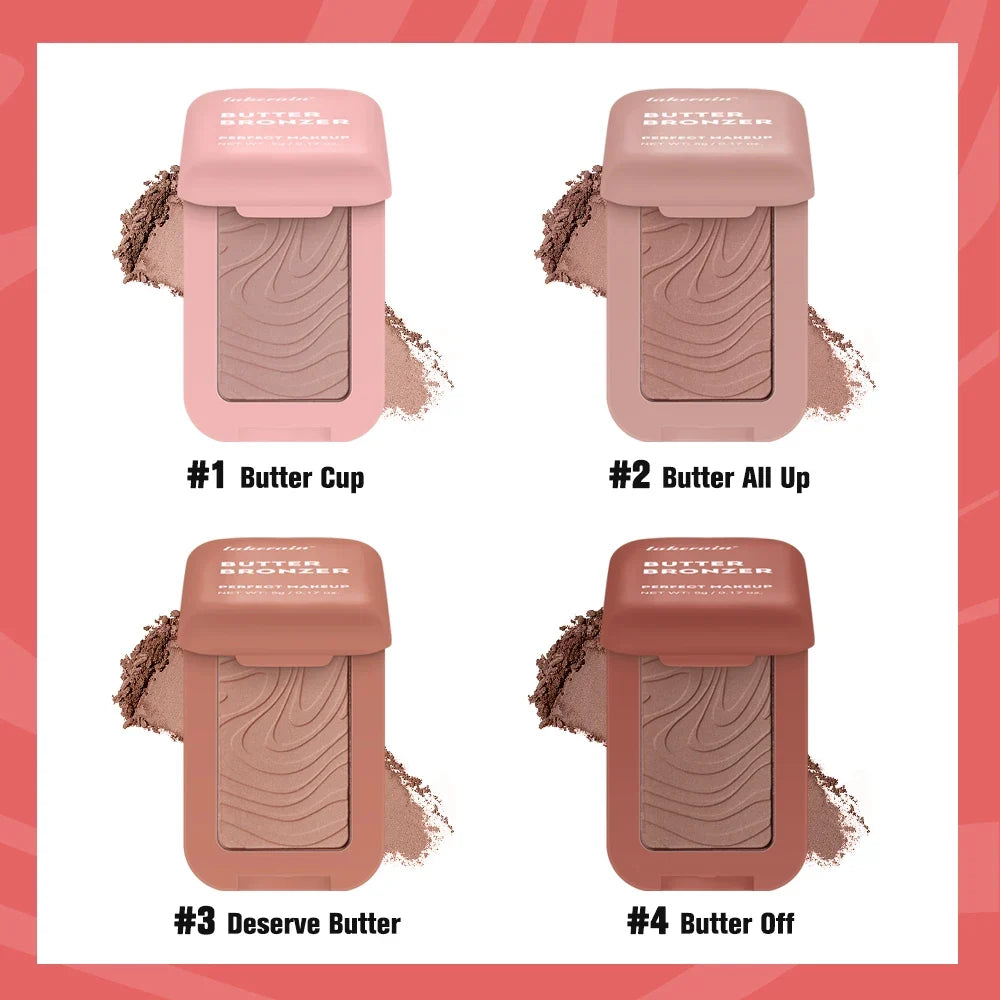 Lakerain Butter Bronzer Cream Women Waterproof Genteel Girl Nude Makeup Silky Shimmer Monochrome Blush Korean Face Cosmetics