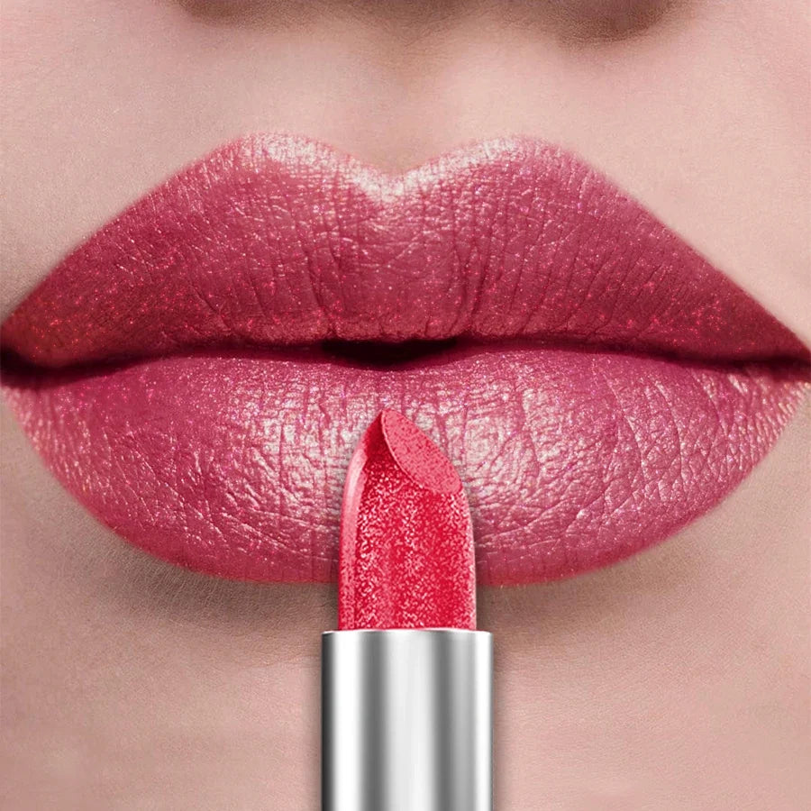 21Colors Bold & Intense Glitter Shiny Metallic Lipstick Pearlescent Lip Tint,Long Lasting Lip Senior Matte Lip Makeup Gifts for