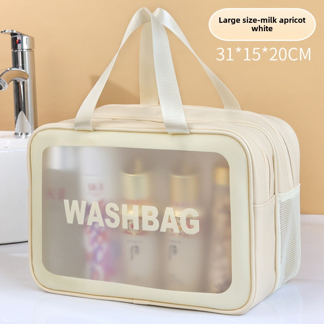 Dry & Wet Separation PVC Transparent Beach Bag – Double-Layer Portable Travel Toiletry Bag with Compartments for Makeup & Cosmetic Storage, Ideal for Organizing on-the-Go